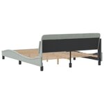 vidaXL Cadre de lit avec tête de lit Gris clair 160x200 cm Velours