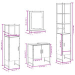 vidaXL Ensemble d'armoires de salle de bain 4 Pièces sonoma gris