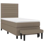 vidaXL Sommier à lattes de lit avec matelas Taupe 80x200 cm Tissu