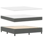 vidaXL Lit à Ressorts avec Matelas Gris Foncé Super King Tissu