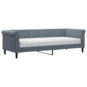 vidaXL Lit de jour avec matelas gris foncé 80x200 cm velours