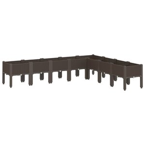 vidaXL Jardinière avec pieds marron 200x160x42 cm PP