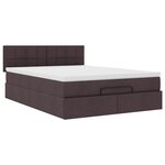 VidaXL Cadre de lit ottoman avec matelas marron foncé 140x200 cm tissu