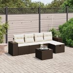 vidaXL Salon de jardin avec coussins 6 Pièces marron résine tressée