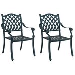 vidaXL Chaise de jardin 2 Pièces Vert 55 x 56 5 x 91cm Aluminium