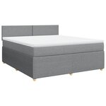 vidaXL Sommier à lattes de lit avec matelas Gris clair 180x200cm Tissu