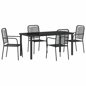 vidaXL Ensemble de salle à manger pour jardin 5 Pièces Noir