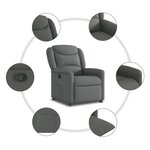 vidaXL Fauteuil inclinable Gris foncé Tissu
