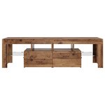 vidaXL Meuble TV avec lumières LED vieux bois bois d'ingénierie