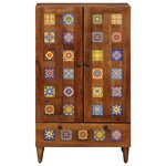 vidaXL Haut Armoire Noyer 60 x 33 5 x 100 cm Bois de mangue massif