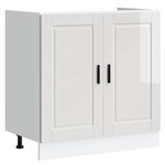 vidaXL Meuble sous évier Porto 2 Pièces Blanc Bois d'ingénierie
