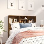 vidaXL Armoire de tête de lit Chêne fumé 120x19x103 5 cm