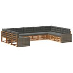 vidaXL Ensemble de canapés d'extérieur 9 pc Naturel et Anthracite