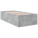 vidaXL Cadre de lit gris béton 90x190 cm bois d'ingénierie