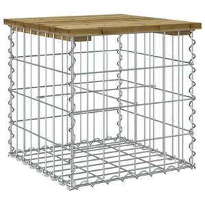 vidaXL Banc de jardin design gabion 43x44x42 cm bois de pin imprégné