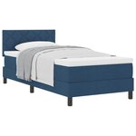 vidaXL Lit à ressorts avec matelas Bleu 90 x 190 cm tissu