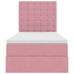 vidaXL Lit de rangement LED avec matelas Rose 90 x 190 cm Velours