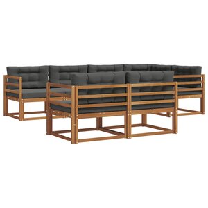 vidaXL Ensemble de canapés d'extérieur 8 pc Naturel et Anthracite