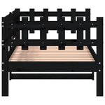 vidaXL Lit de jour sans matelas noir 90x190 cm bois de pin massif
