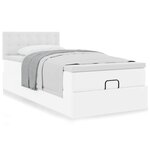 VidaXL Lit ottoman avec matelas blanc 90x190 cm similicuir