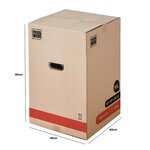 Pack and Move - Lot 10 Cartons Déménagement Premium - 40 X 40 X 60 Cm - Résistance 30 KG - Double Épaisseur - Poignées Renforcées - 1 Adhésif Offert