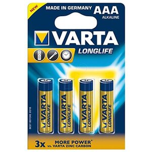 Blister de 4 Piles Longlife Extra 4103 AAA Micro LR03 VARTA
