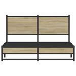 vidaXL Cadre de lit en métal sans matelas chêne sonoma 150x200 cm