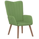 vidaXL Chaise de relaxation avec repose-pied Vert clair Velours