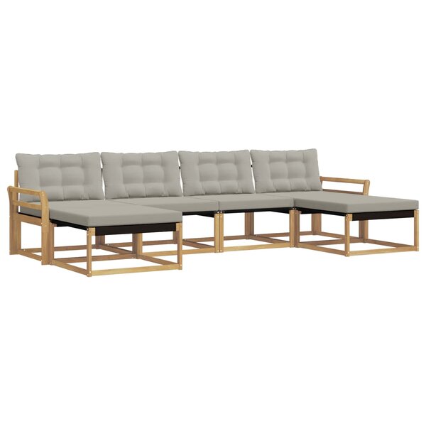 vidaXL Ensemble de canapés d'extérieur 6 pc Blanc et gris clair