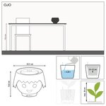LECHUZA Jardinière de table OJO ALL-IN-ONE Rose rubis