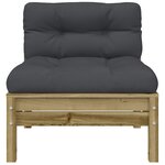 vidaXL Canapé de jardin sans accoudoirs et coussins 2 Pièces pin imprégné