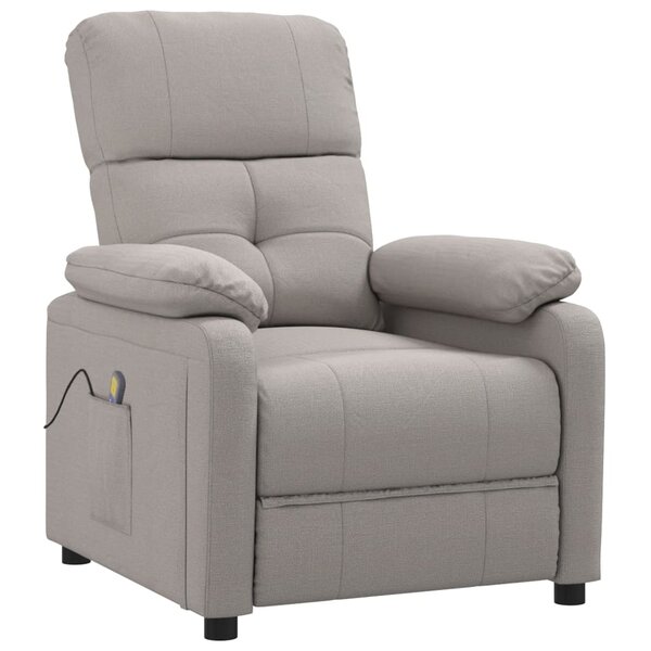 vidaXL Fauteuil de massage Taupe Tissu