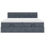 VidaXL Cadre de lit ottoman avec matelas gris foncé 160x200cm velours