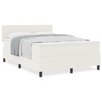 vidaXL Lit à ressort avec matelas crème 140x200 cm tissu côtelé