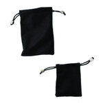 Sachet noir en velours pour monnaies de collection. Taille - L large