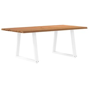vidaXL Table à manger avec bord naturel 200x100x74cm bois massif chêne