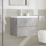 vidaXL Ensemble de meubles de salle de bain 2 Pièces gris béton