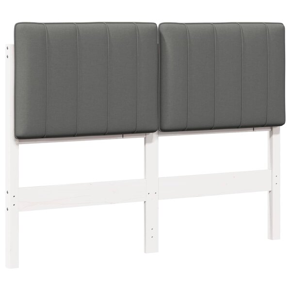 vidaXL Tête de lit capitonnée Blanc et gris clair 120 cm Pin massif