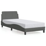 vidaXL Cadre de lit Dover gris foncé 80x200 cm tissu