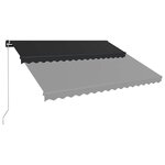 vidaXL Auvent manuel rétractable avec LED 450x300 cm Anthracite
