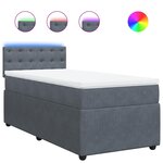 vidaXL Sommier à lattes de lit et matelas Gris foncé 90x190 cm Velours