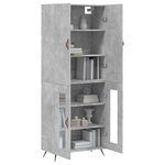 vidaXL Buffet haut Gris béton 69 5x34x180 cm Bois d'ingénierie