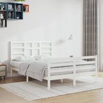 vidaXL Cadre de lit Blanc Bois massif 140x200 cm
