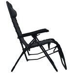 vidaXL Chaise pliable de terrasse Noir Textilène