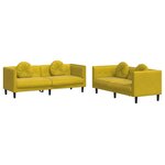 vidaXL Ensemble de canapés 2 Pièces avec coussins jaune velours