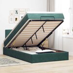 vidaXL Cadre de lit ottoman avec matelas vert foncé 120x200 cm velours