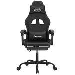 vidaXL Chaise de jeu pivotante avec repose-pied Noir Similicuir