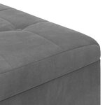 vidaXL Pouf de rangement Gris foncé 60 x 60 x 45 cm Velours