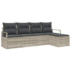 vidaXL Ensemble de canapé de jardin avec coussin 5 Pièces Gris clair