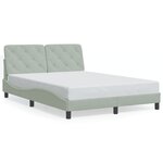 vidaXL Cadre de lit avec LED sans matelas gris clair 140x190cm velours